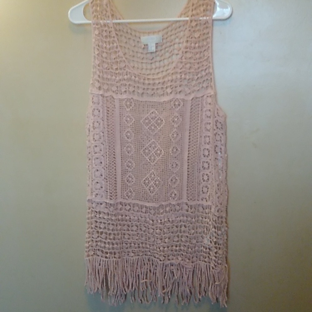 Forever 21 Sleeveless Knitted Fringe Top 1X